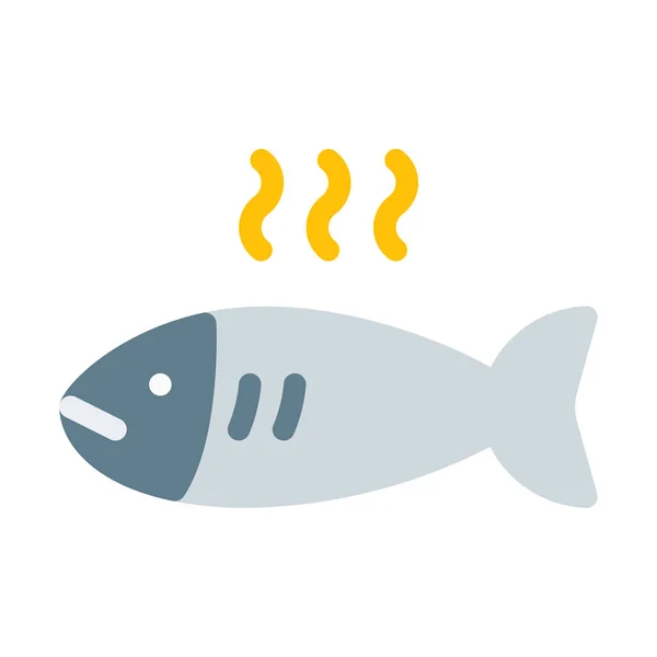 Pescado Caliente Servido Icono Ilustración Vector Simple — Archivo Imágenes Vectoriales