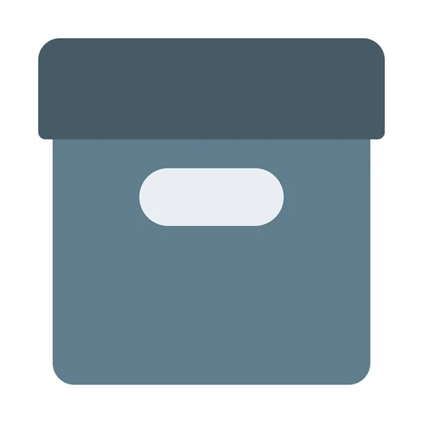 Caja Con Icono Cubierta Ilustración Simple Vector — Vector de stock