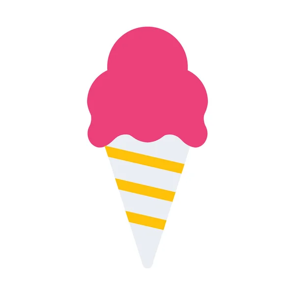 Ice Cream Cone Ikon Enkla Vektorillustration — Stock vektor