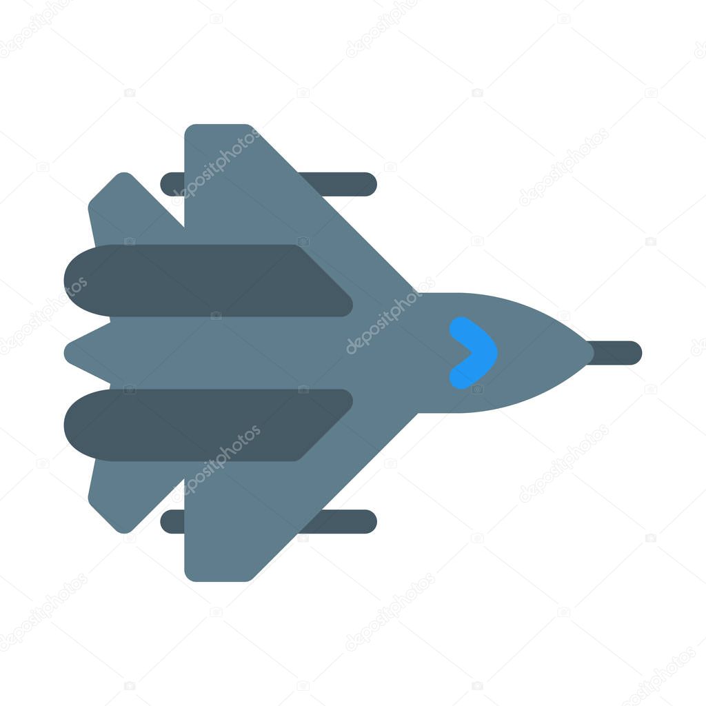 Fighter Jet Plane icon, simple vector illustration