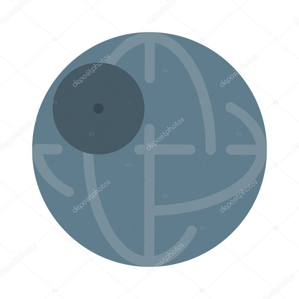 Death Star Target icon, simple vector illustration