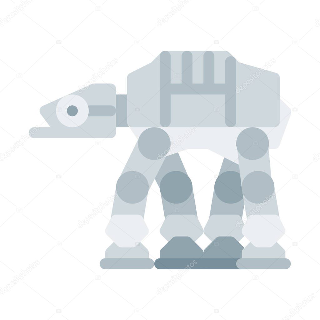 At Walker Robot icon, simple vector illustration