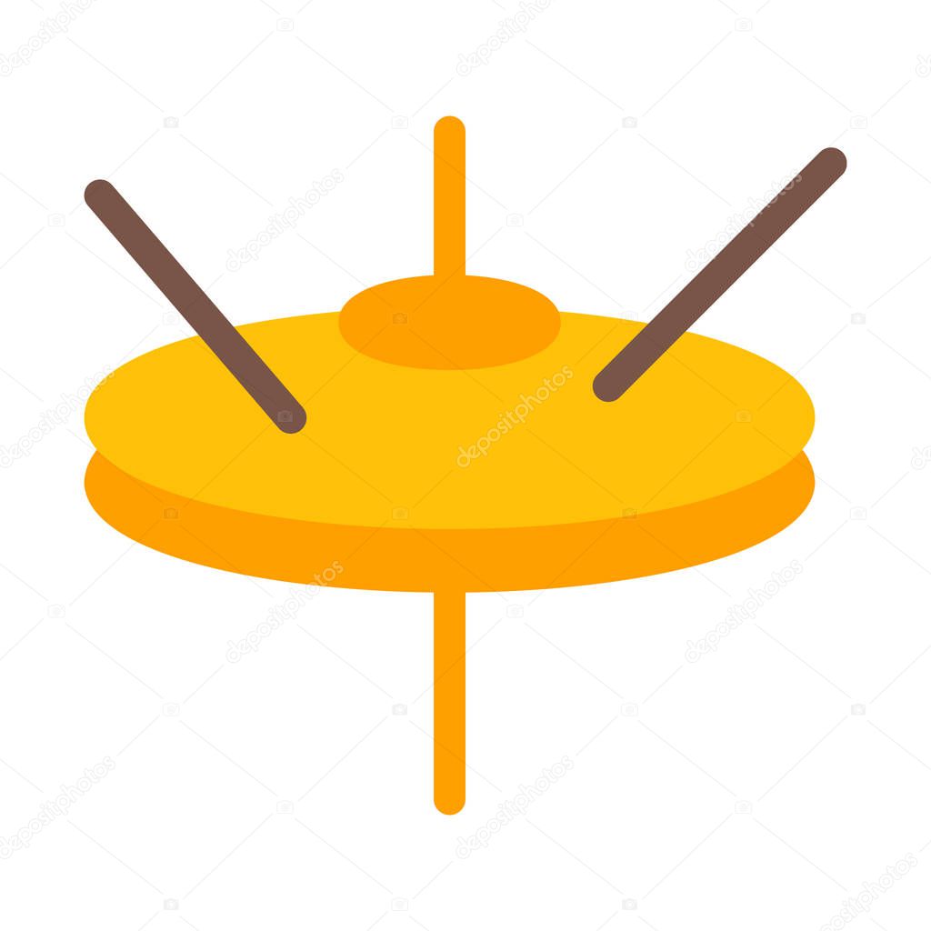Cymbal Drumset Instrument icon, simple vector illustration