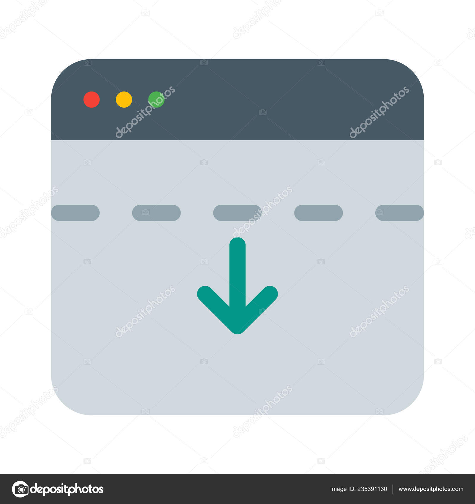 Website Header Template Icon Simple Vector Illustration Stock Vector