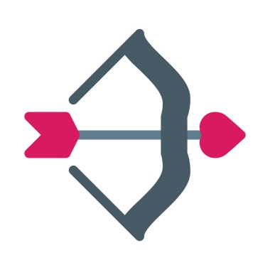 Aşk yay ok simgesi, basit vektör çizim