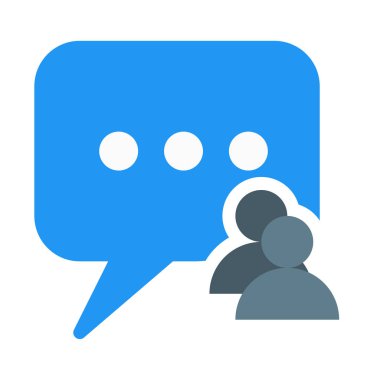 Konferans sohbet veya ileti simgesi, basit vektör çizim