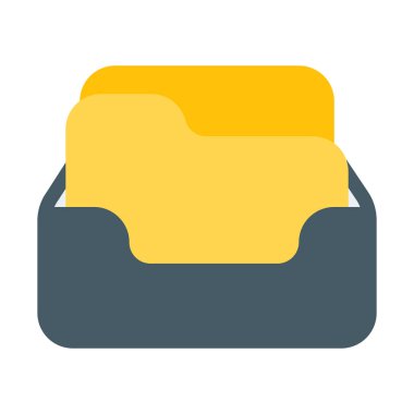 Arşiv klasörü işlev simgesi, basit vektör çizim