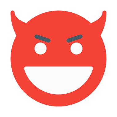 Şeytan veya korku ifade simgesi, basit vektör çizim