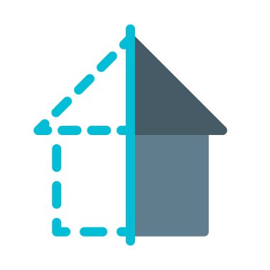 ev inşaat simgesi, basit vektör çizim