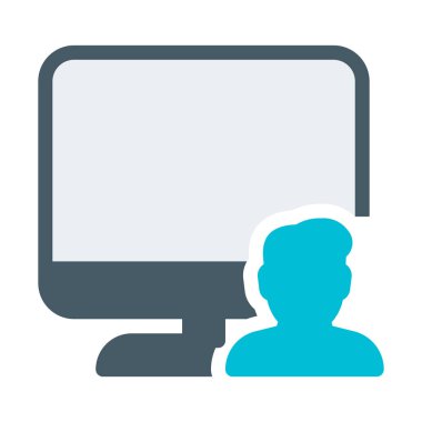 Bilgisayar Kullanıcı oturum açma simgesi, basit vektör çizim