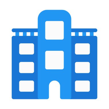 Çok katlı binanın simgesi, basit vektör çizim