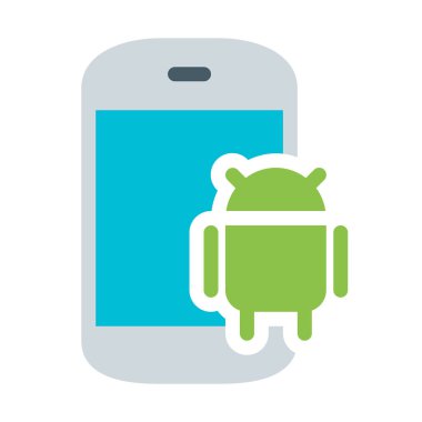 Taşınabilir Android Smartphone simgesi, basit vektör çizim