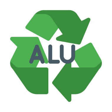 Alu geri dönüşüm simgesini, basit vektör çizim