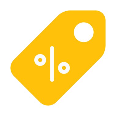 İndirim kupon etiketi simgesi, basit vektör çizim