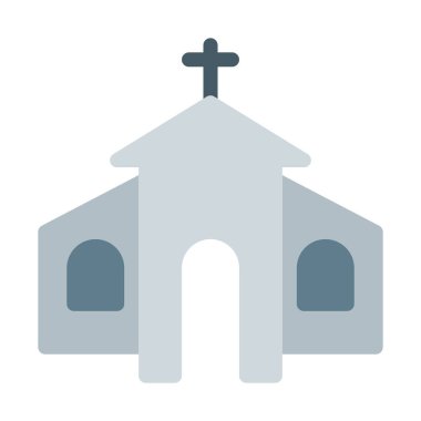 Yerel kilise açık simgesi, basit vektör çizim