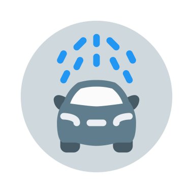 Oto yıkama servisi simgesini, basit vektör çizim