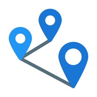 Harita yol Pins simgesi, basit vektör çizim