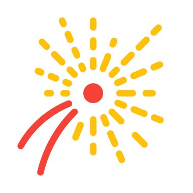 havai fişek simgesi, basit vektör çizim