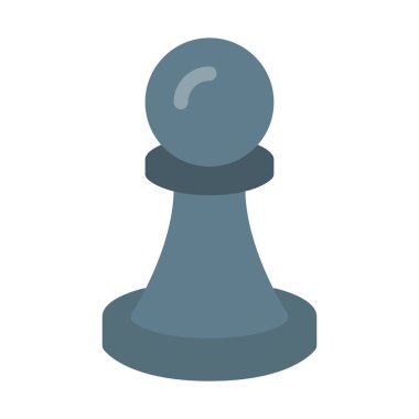 Satranç piyon parçası simgesi, basit vektör çizim
