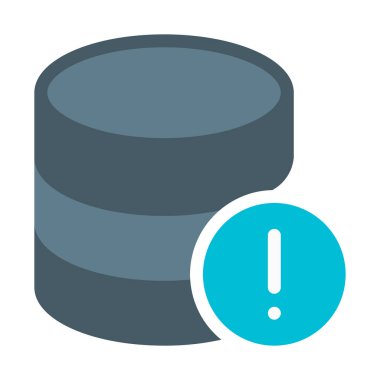 Veritabanı uyarı uyarı simgesi, basit vektör çizim