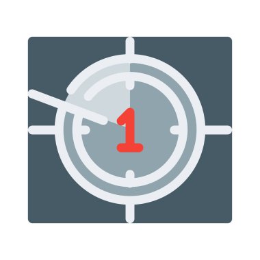 Reel geri sayım sayacı simgesi, basit vektör çizim