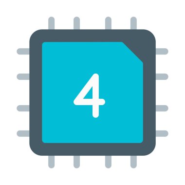 Dört Bit bilgisayar kutsal kişilerin resmi, basit vektör çizim