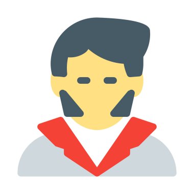 Elvis şarkıcı kişilik kutsal kişilerin resmi, basit vektör çizim