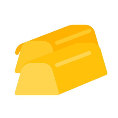 Altın çubuklar yığın simgesi, basit vektör çizim