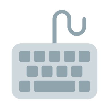 Kablolu bilgisayar klavye simgesini, basit vektör çizim