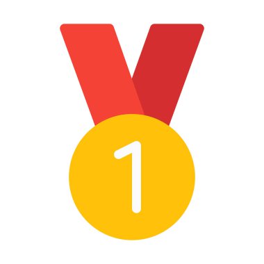 Birinci madalya simgesi, basit vektör çizim