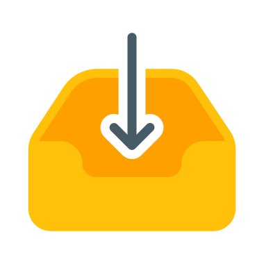 Gelen kutusu veya Download simgesi, basit vektör çizim