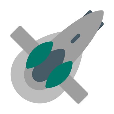 Boba Fet yıldız gemisi simgesi, basit vektör çizim