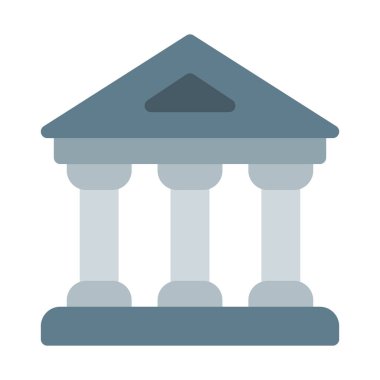 Banka bina simgesini, basit vektör çizim