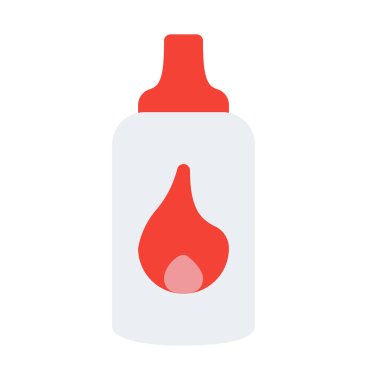 Sıcak sosu şişe simgesi, basit vektör çizim