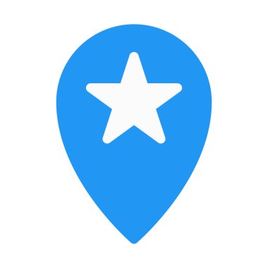 Sık Kullanılanlar öğesini veya rol aldı konum simgesi, basit vektör çizim