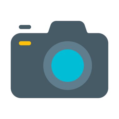 Yarı profesyonel kamera simgesi, basit vektör çizim