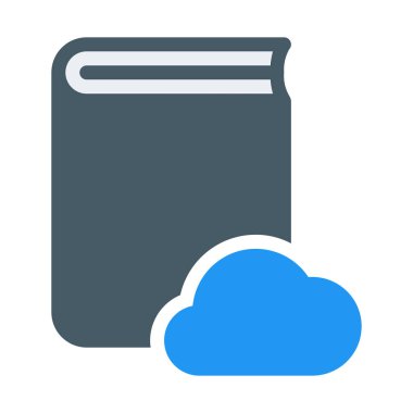 Kitap bulut depolama simgesini, basit vektör çizim