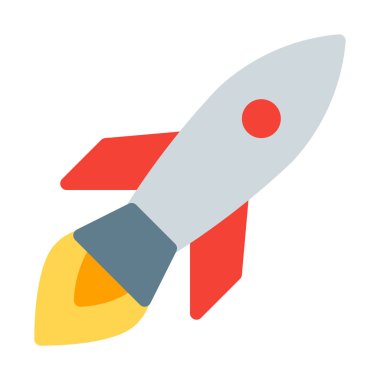 Uçan roketi simgesi, basit vektör çizim