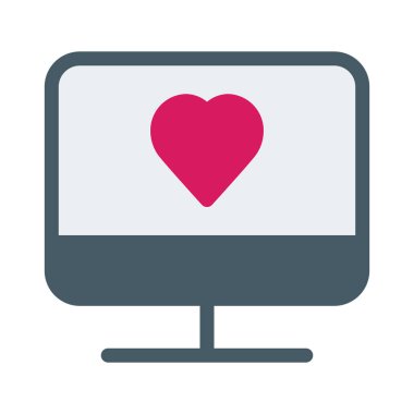 Romantik Online sohbet simgesi, basit vektör çizim