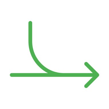 Sağ tarafta ok simgesi, basit vektör çizim