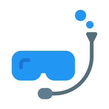 Dalış güvenlik gözlüğü simgesi, basit vektör çizim