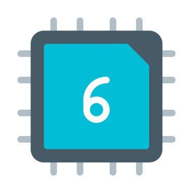 Altı Bit bilgisayar kutsal kişilerin resmi, basit vektör çizim