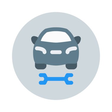 Araba servisi veya onarım simgesi, basit vektör çizim