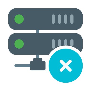 Sunucu bağlantısı hata simgesi, basit vektör çizim