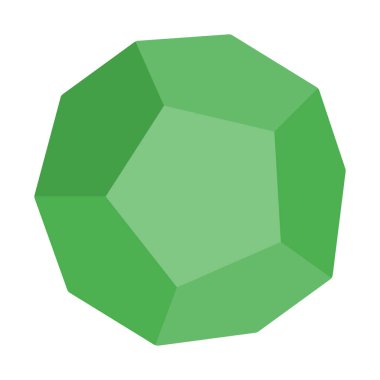 Dodecahedron polihedron şekil kutsal kişilerin resmi, basit vektör çizim