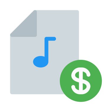 Satın alınabilir müzik şarkı simgesi, basit vektör çizim