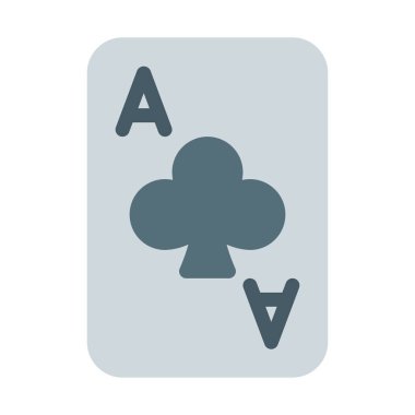 Kulüpleri Ace kart simgesi, basit vektör çizim