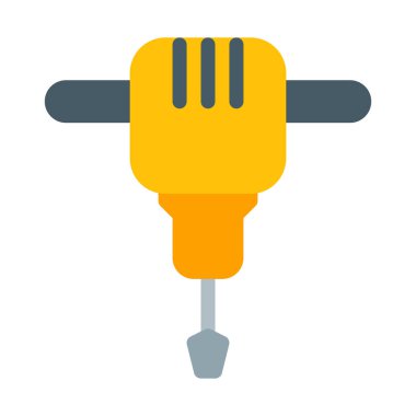 Jack çekiç yol inşaatı simgesi, basit vektör çizim