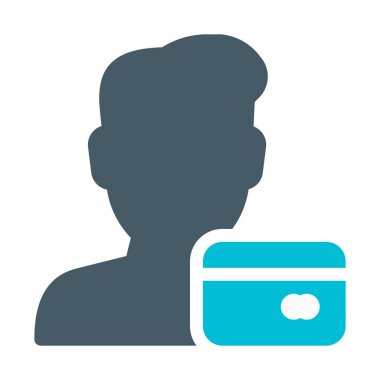 ATM kartı Kullanıcı simgesi, basit vektör çizim