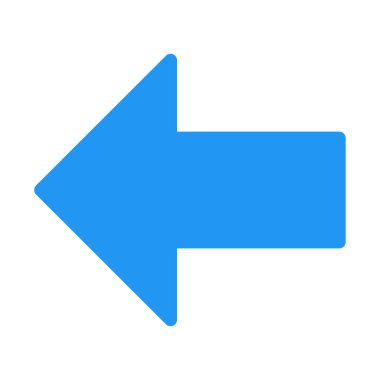 Sol ok yan simgesi, basit vektör çizim